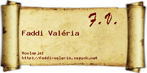 Faddi Valéria névjegykártya